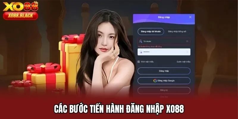 Các bước tiến hành đăng nhập XO88