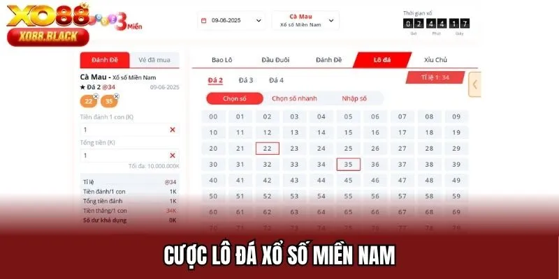 Cược lô đá xổ số miền Nam