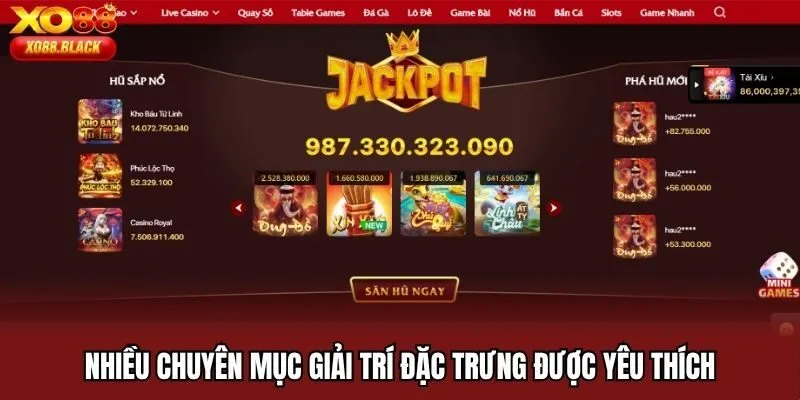 Nhiều chuyên mục giải trí đặc trưng được yêu thích